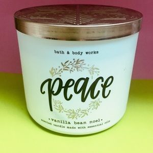 BBW Peace Vanilla Bean Noel 3-wick Candle Large by Bath & Body Works New NWT